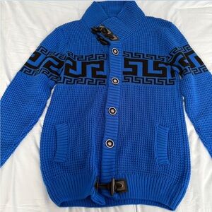 Blue Patterned Men's Sweater